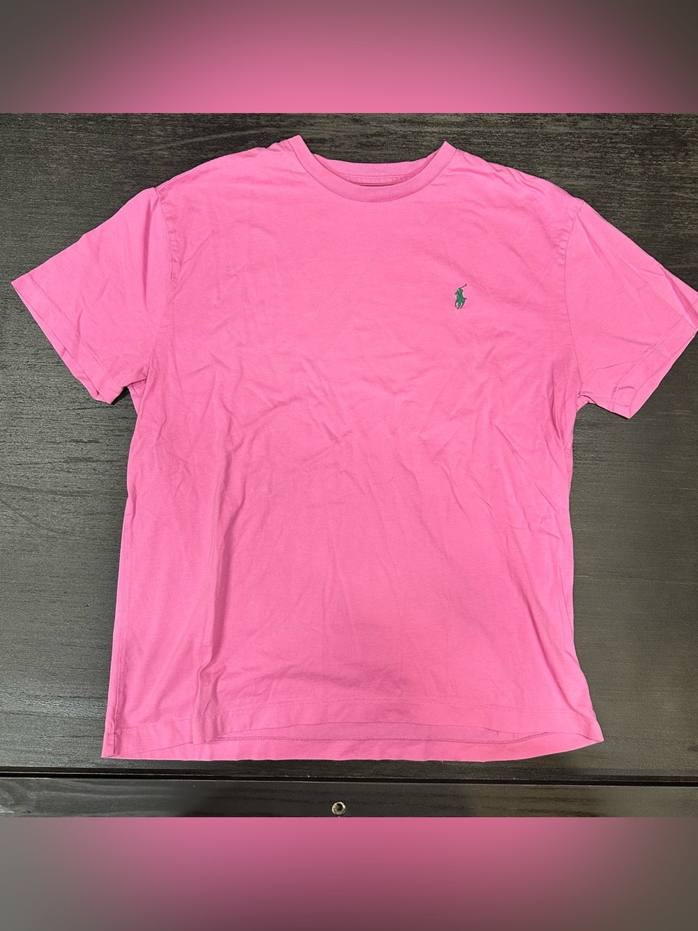 Men’s Polo Ralph Lauren Classic Fit Jersey Short Sleeve Pink Tshirt Green Pony
